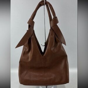 New Sondra Roberts Brown Tie Shoulder Tote Bag